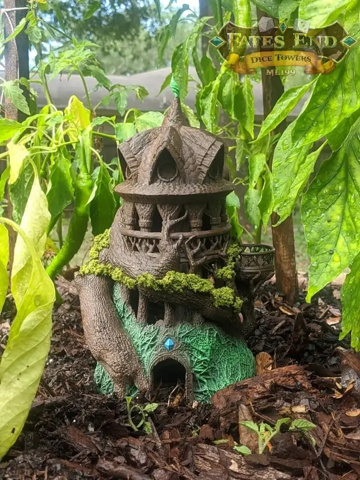 Druid 3D Printed Dice Tower - Fate's End Collection - Harness Nature's Magic and Ancient Rituals with Every Roll!