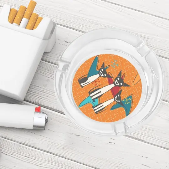 Atomic Dogs Glass Ashtray