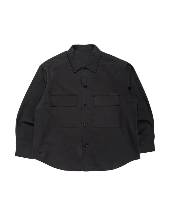James Coward Double Pocket Overshirt Cotton/Wool Twill Charcoal