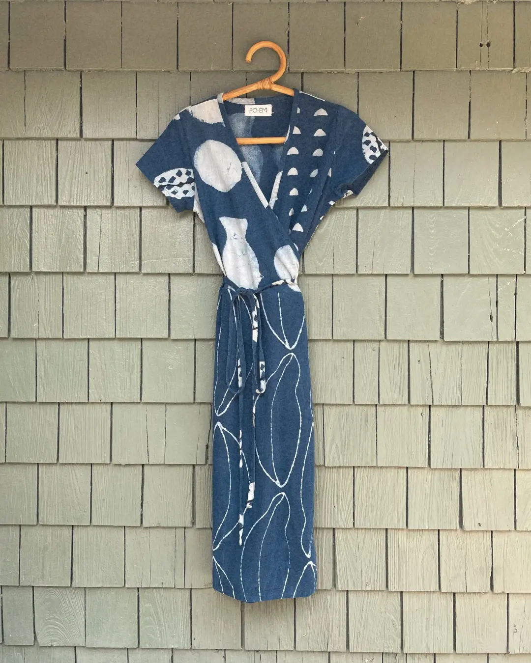 The Ode Wrap Dress in Indigo Combo