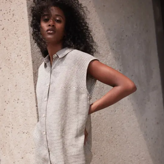 Junon Shirt in Naturel & Noir