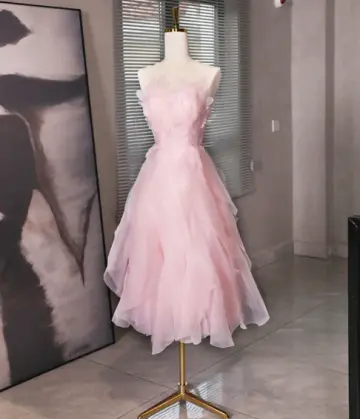 Sweet Pink Homecoming Dress , Floral Corset Mini Birthday Dress Party Dress RS1434