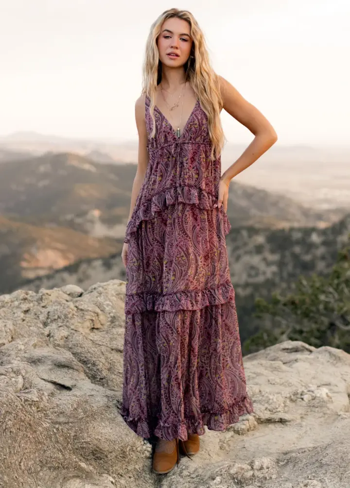 Hadleigh Dress in Multi Paisley