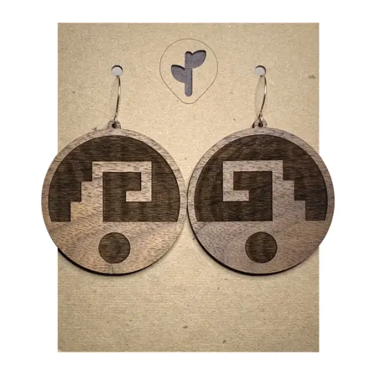 chimalli II / earrings / walnut
