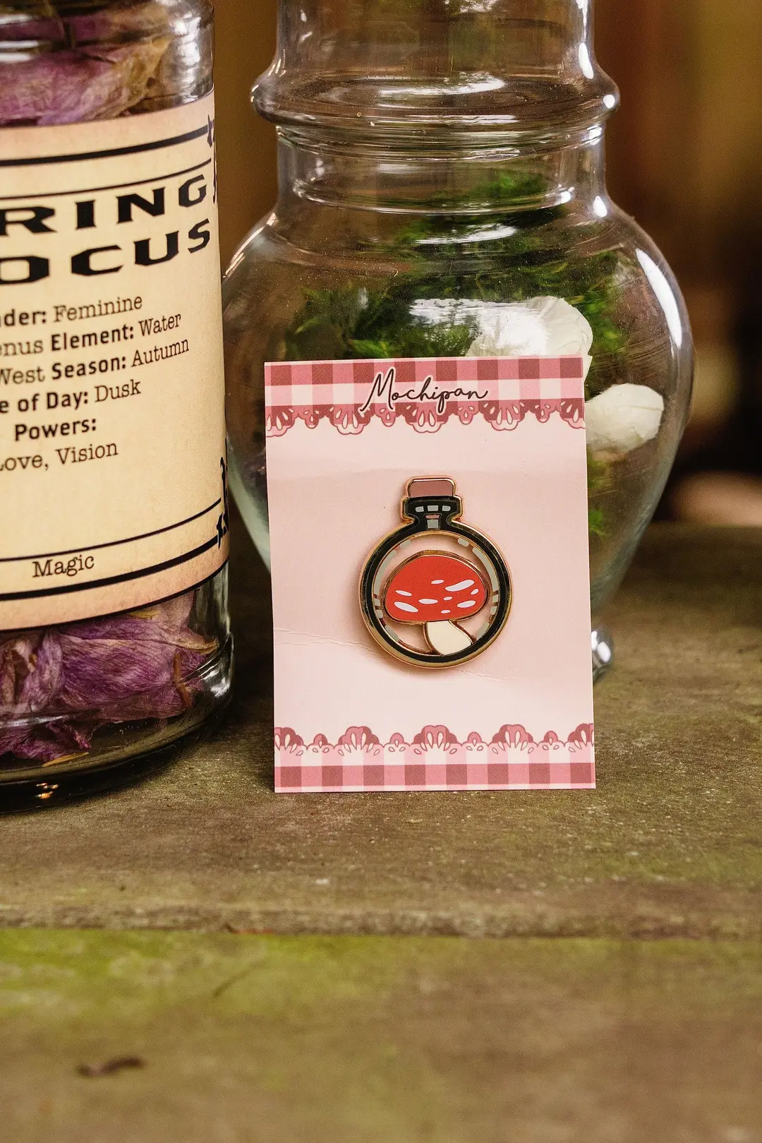 Potion Bottle Pin - Red Mushroom
