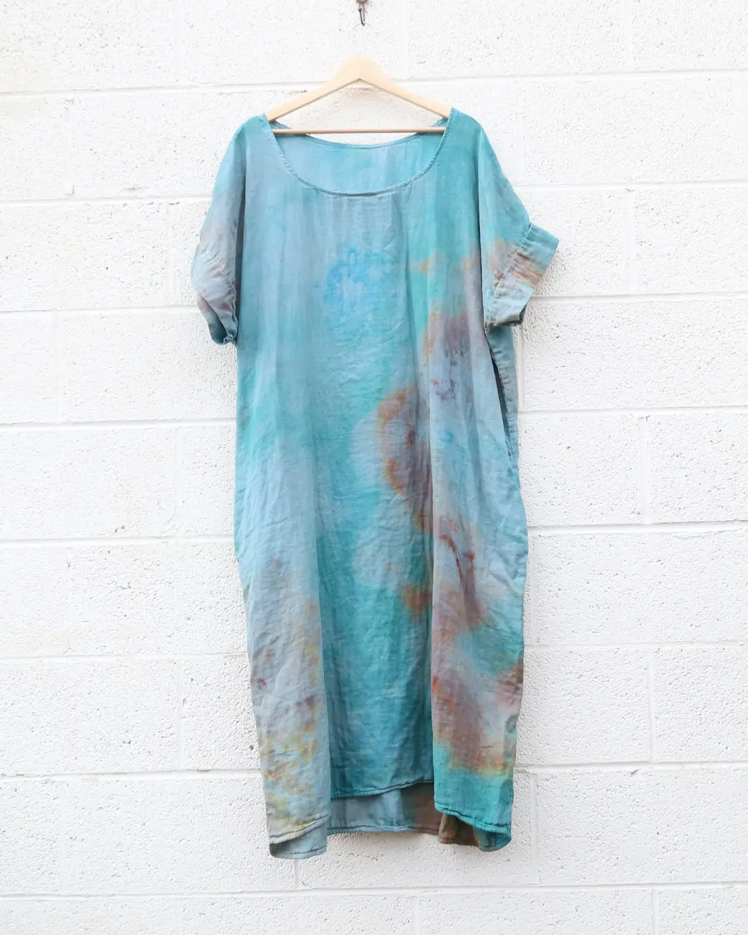 OOAK - Everyday Magnolia Below Knee Kaftan / M-XL / Double Gauze / Ice Dye (475)