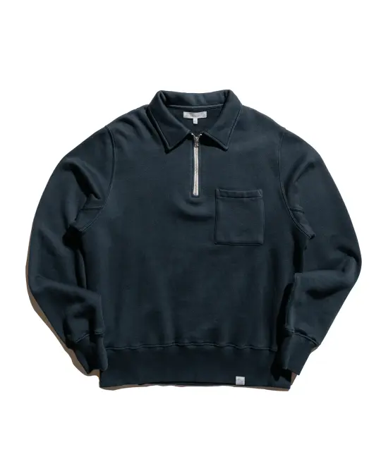 Merz B. Schwanen ZIPC01 Zip Collar Sweatshirt Charcoal