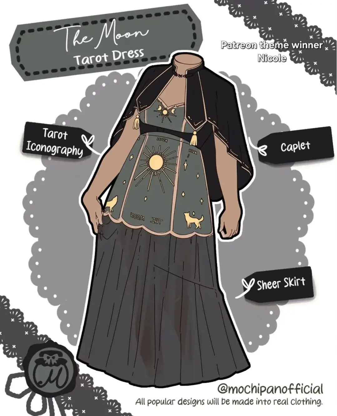 (Interest Check) The Moon Tarot Dress & Capelet