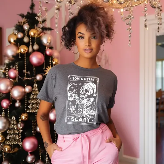 Sorta Merry Sorta Scary Spooky Holiday Tee