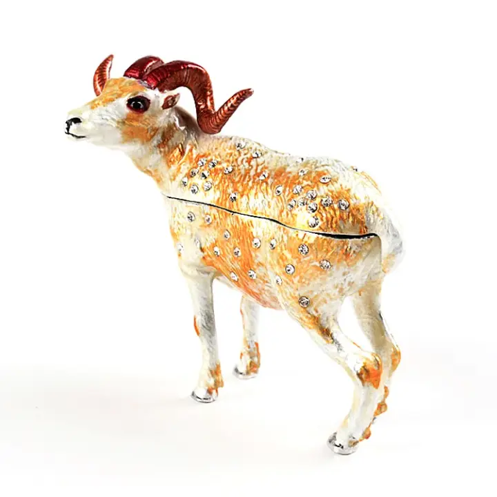 Ram Figurine Trinket Box