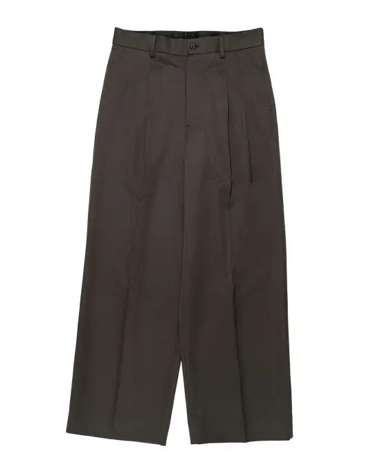 ssstein Long Wide Trousers Grey Khaki