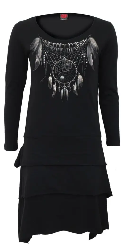 YIN YANG SPIRIT Layered Skirt Dress - Gothic Spiritual Dress - Alternative Fashion