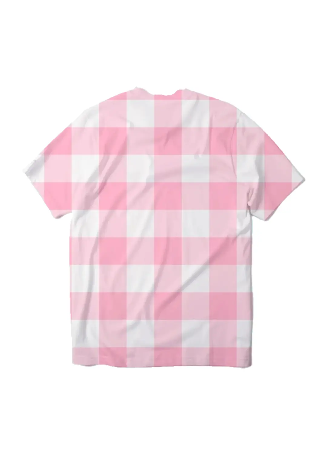 3XL huge pink gingham print tee