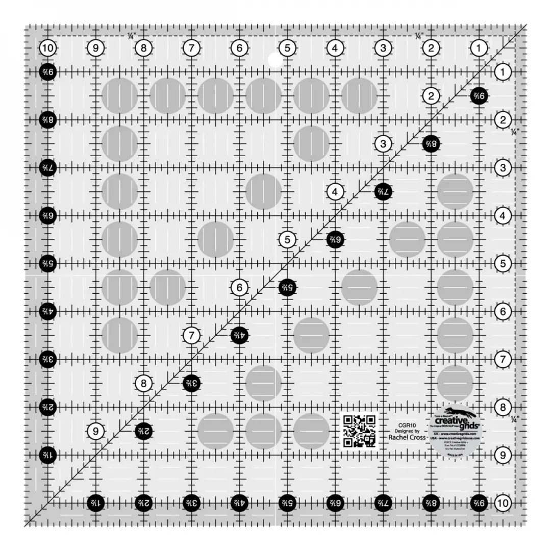 Creative Grids 10 1/2"  Square Ruler