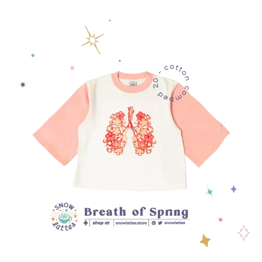 Breaths of Spring (Pink) -  Embroidery Cropped Tee
