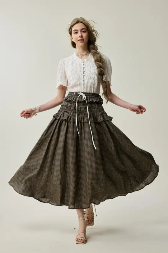 Wind 33 | Ruffled linen skirt