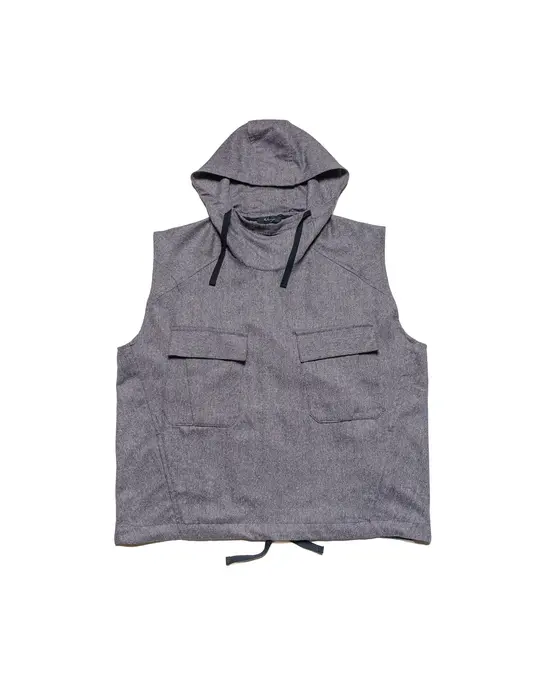 Wanze Army Smock Vest Italian Donegal Wool Purple