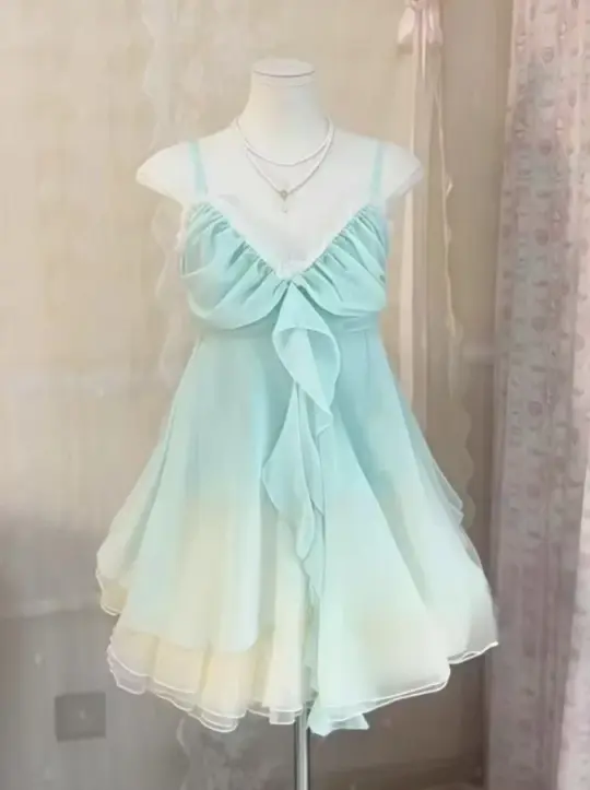 Fresh Mint Green Homecoming Dress A-Line Spaghetti Straps Mini Summer Dress RS687