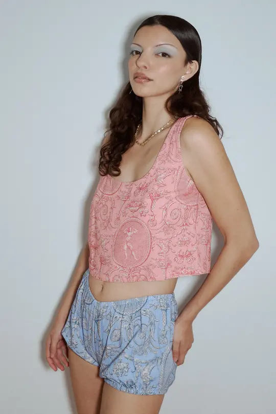 Scoop Crop Tank Soft Linen Women