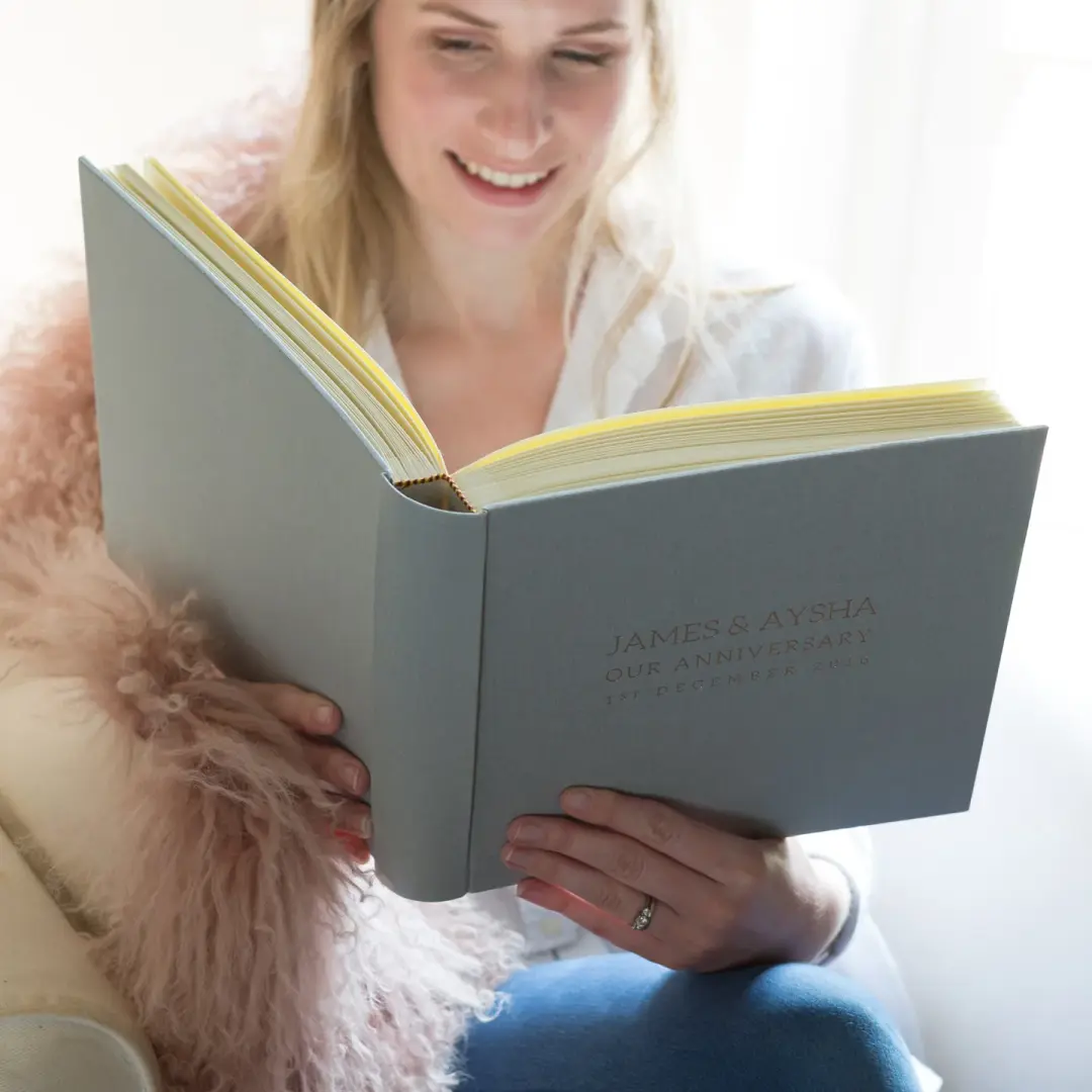 Personalised Linen Photo Album – 4th Wedding Anniversary Gift