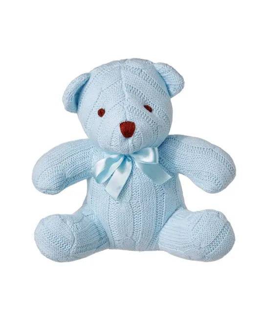 Baby Mode Cable Knit Snuggle Bear, Blue