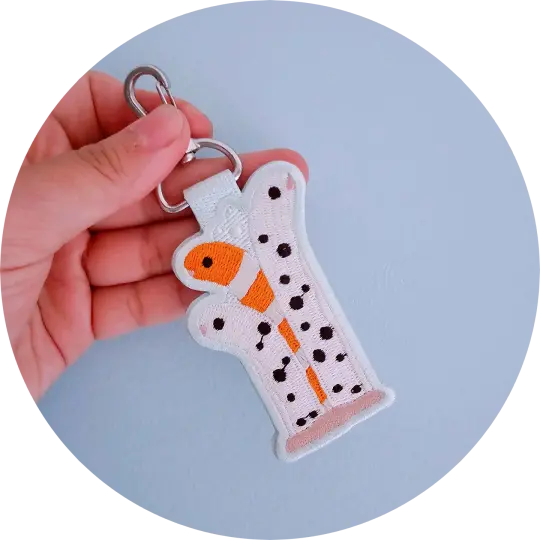 Garden Eels Embroidered Keychain