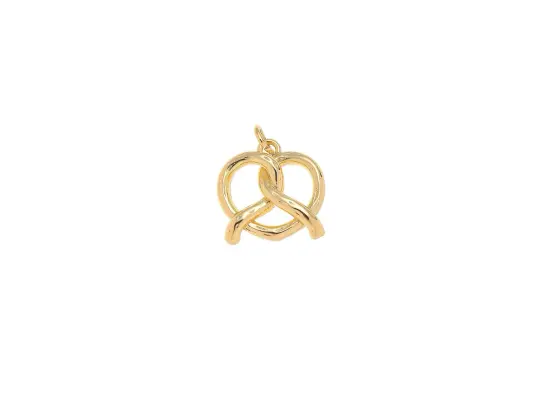 Gold Pretzel Charm Pendant for Bracelet Necklace CPG1521