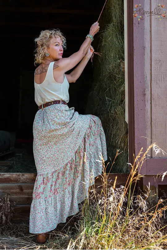 Sarah Glover X RevivALL Primrose Skirt in Floral Mint-XS