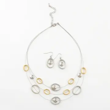 Fun Silver & Gold Hoops Fashion Set