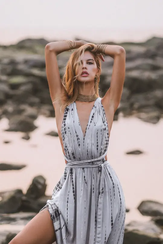 Tie Dye Dress Kiana Light Grey