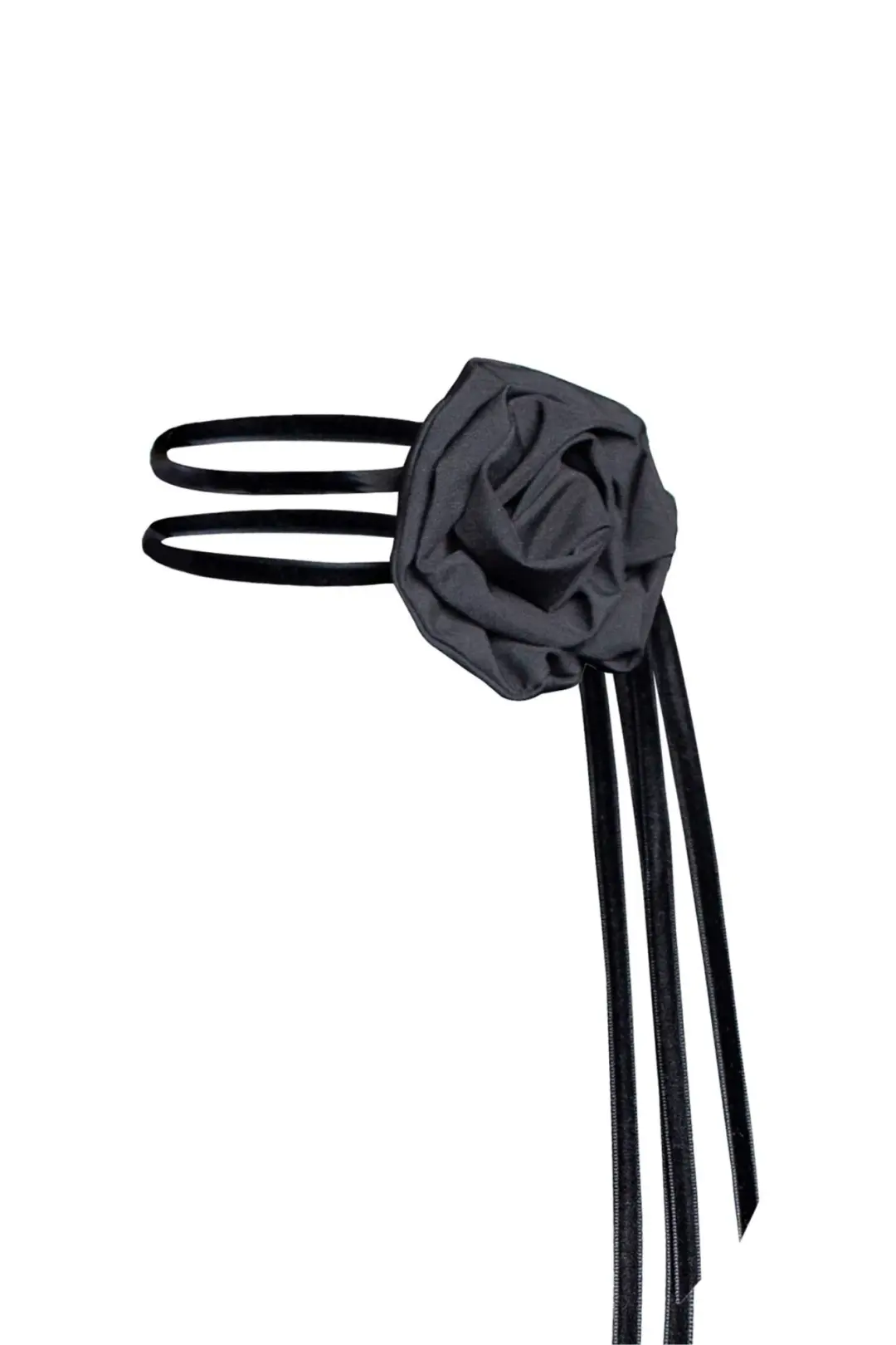 Black Rose Flower Choker