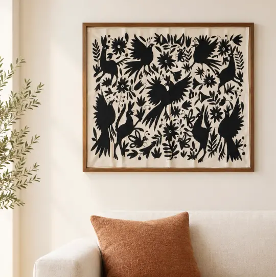 Otomí Hand-Embroidered Tapestry
