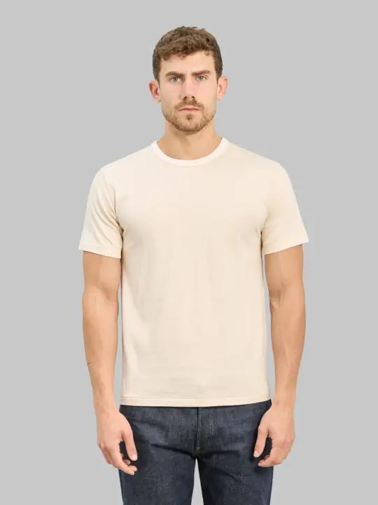 Wonder Looper Ultimate Pima Tsuriami Crewneck T-Shirt Ecru