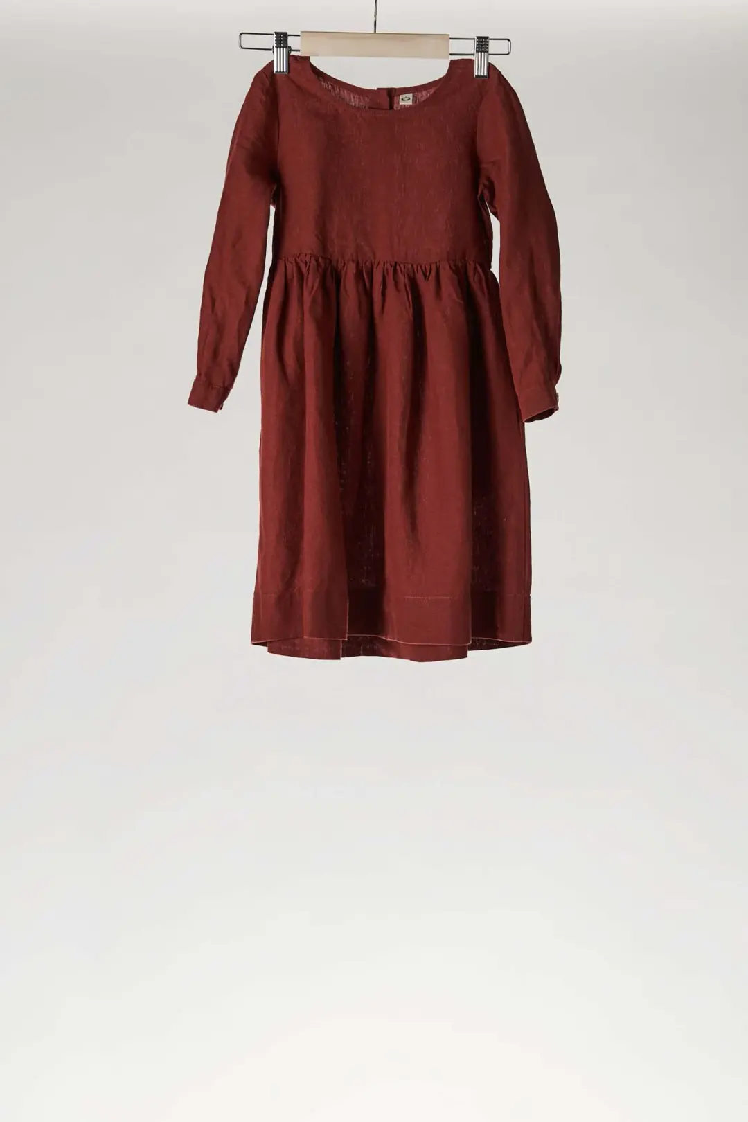 Terracotta Red, Mini Me Smock Dress, Long Sleeve