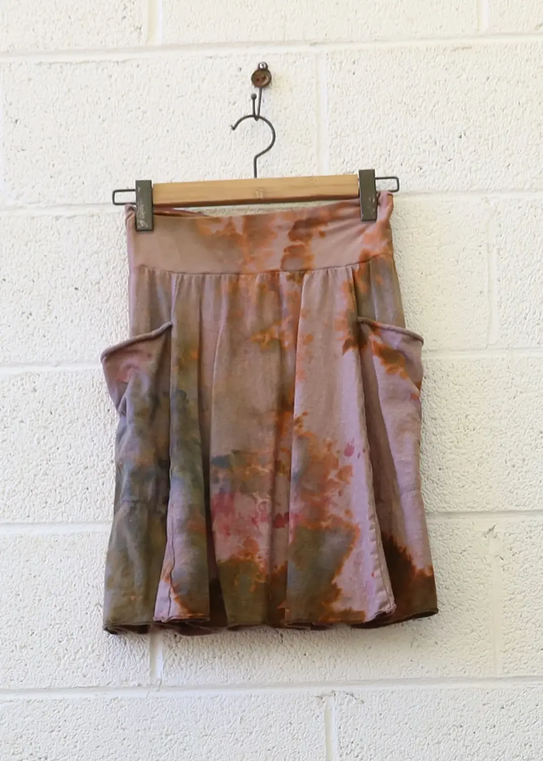 OOAK - Perfect Pockets Short Skirt / S / LIGHT Hemp/Organic Cotton / Ice Dye (91)