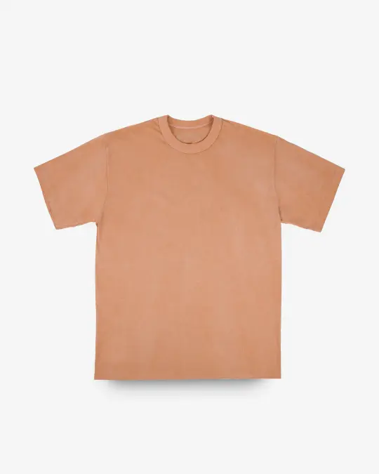 UTILITEES - 5.5oz Loopwheel Crew Neck T-Shirt - Hand Dyed Peach