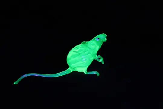 Lampwork Uranium Glass Rat | Glows Under UV | Unique Mouse Sculpture