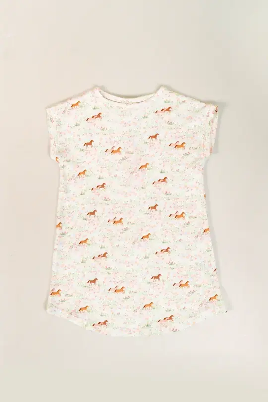 Girls' Nightgown - Meadow Horses