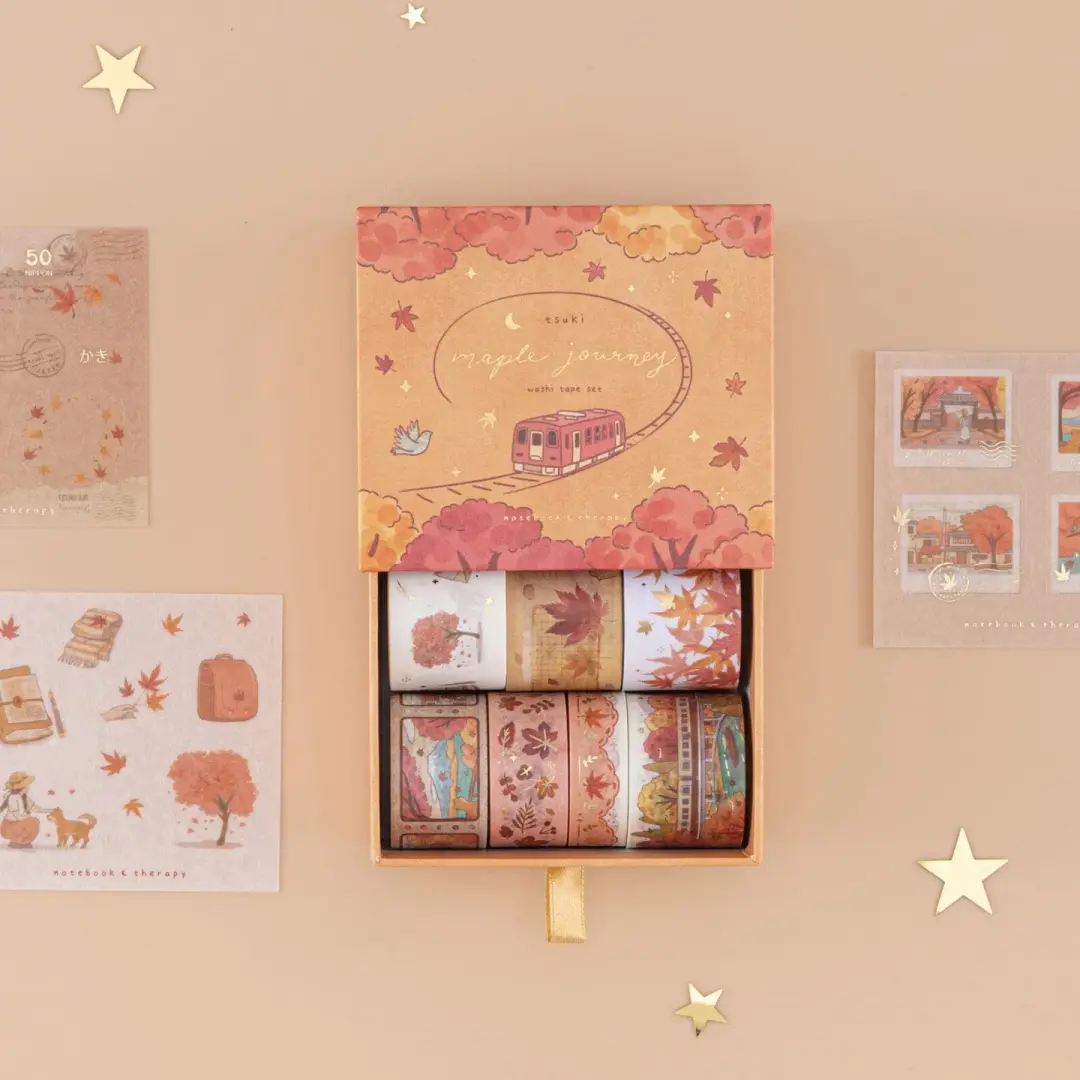 Tsuki ‘Maple Journey’ Washi Tape Set ☾