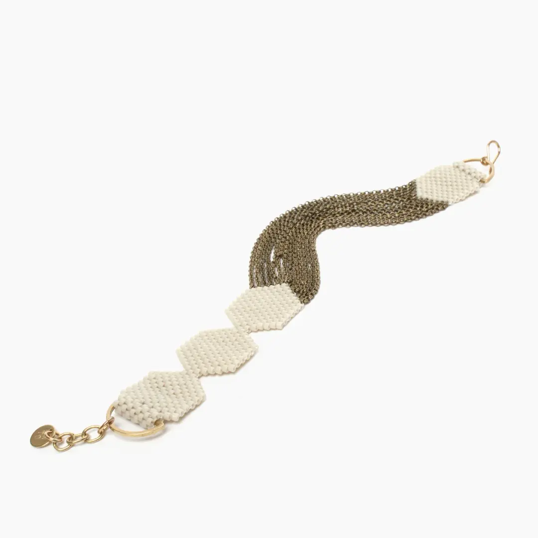 Row Bracelet in Bone