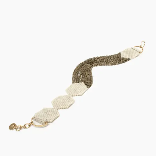Row Bracelet in Bone