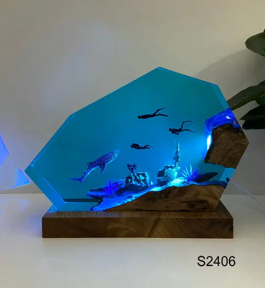 ocean resin lamp