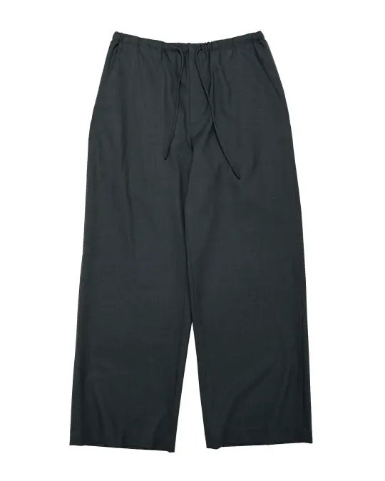 Amomento Wool Banding Pants Charcoal