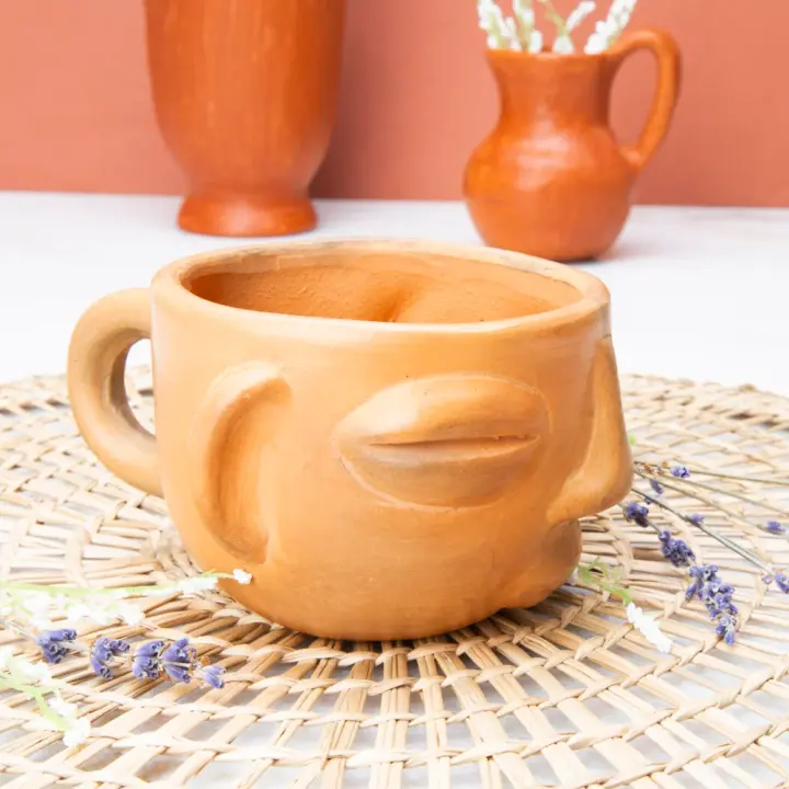 Natural Clay Face Mug