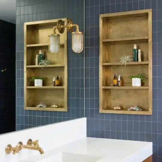 Unalcquered Brass Shower Niche