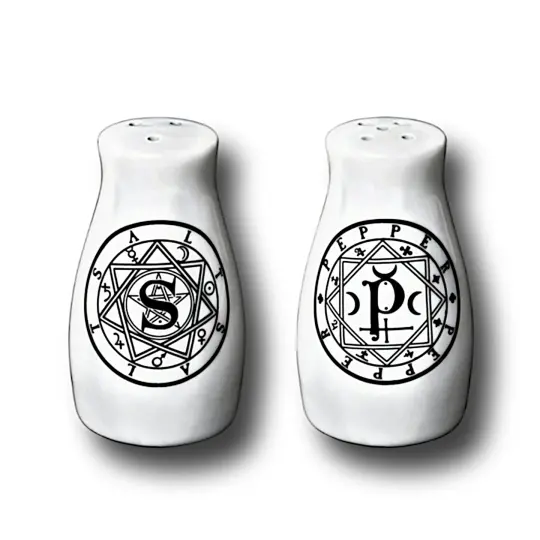 Alchemy Gothic Fine Bone China Salt & Pepper Set | Dark Elegance