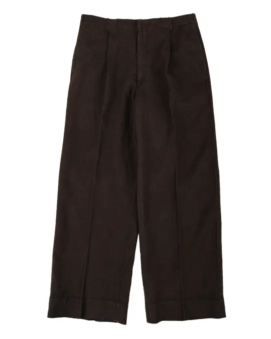 MotivMfg Mono Trousers Wool Linen Crepe/Espresso