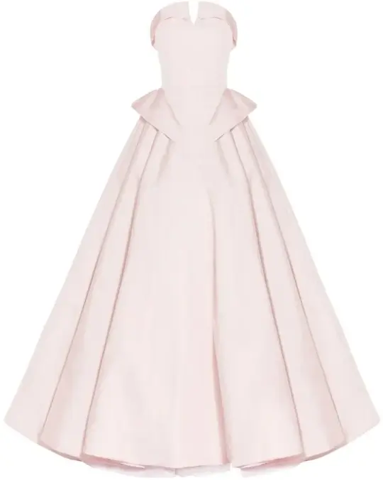 Light pink strapless fitted waist ball gown/bridal dress R8571