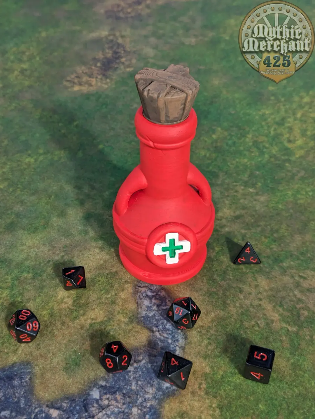 Health Potion 3D Printed Dice Jail | RPG Dice Vault | D20 Storage Box  | Player Gift - Guard Dice with Healing Magic!