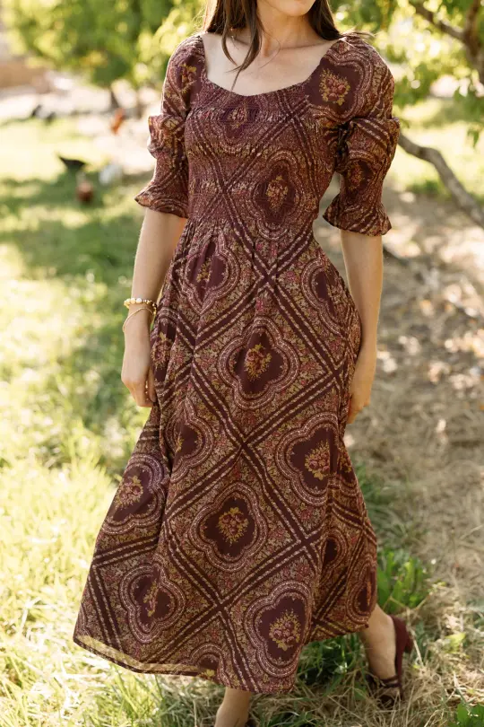 Josephine Dress in Nocturne Diamond Rose